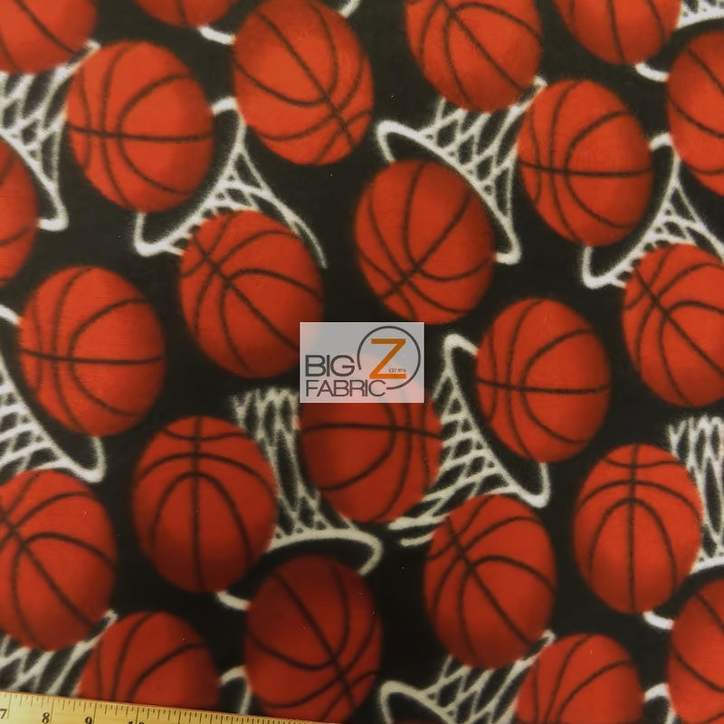 Sports Basketball Hoops Printed Fleece Fabric
