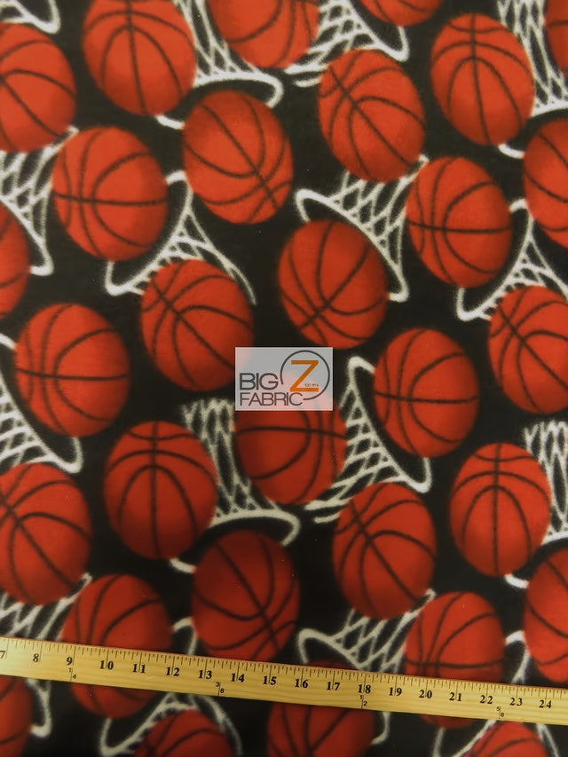 Sports Basketball Hoops Printed Fleece Fabric