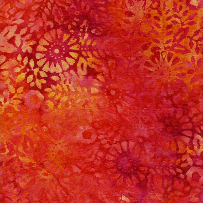 Batik Cotton Serendipity Floral Orange