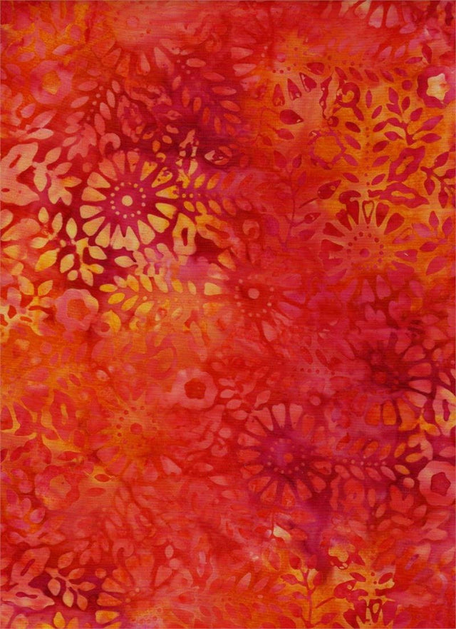 Batik Cotton Serendipity Floral Orange