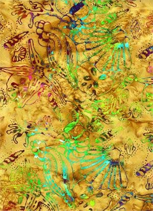 Batik Cotton Summer in Cabo Coral Reef Shells & Starfish