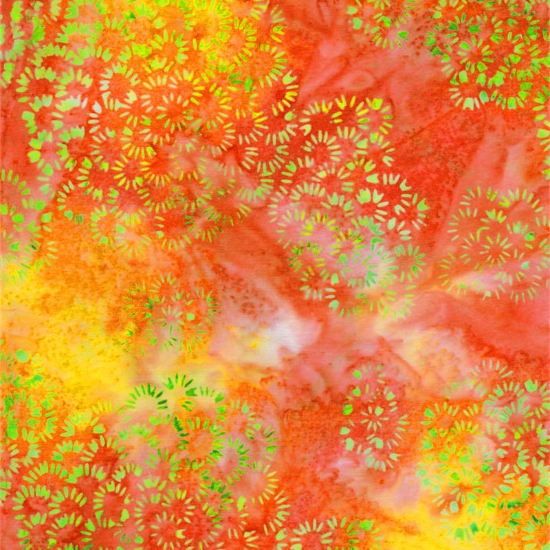 Batik Cotton Earth, Wind, & Fire Mini Flower Clusters