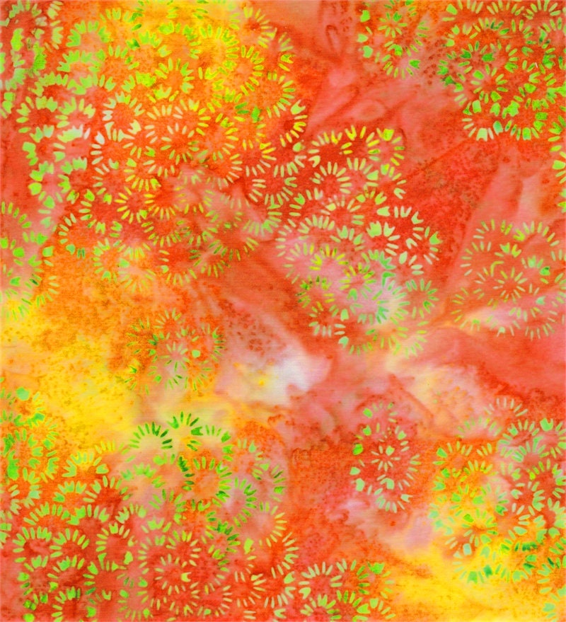 Batik Cotton Earth, Wind, & Fire Mini Flower Clusters