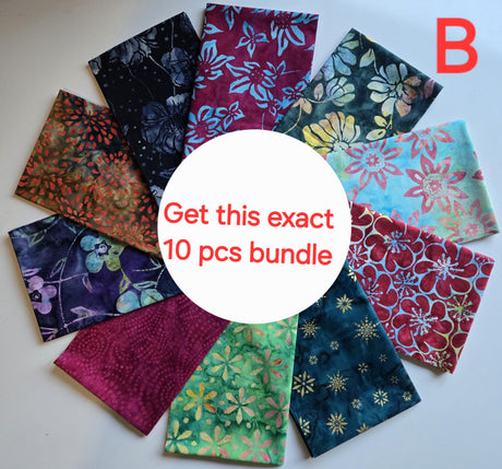 Fat Quarter Bundle 10 Batik Cotton Assorted Prints