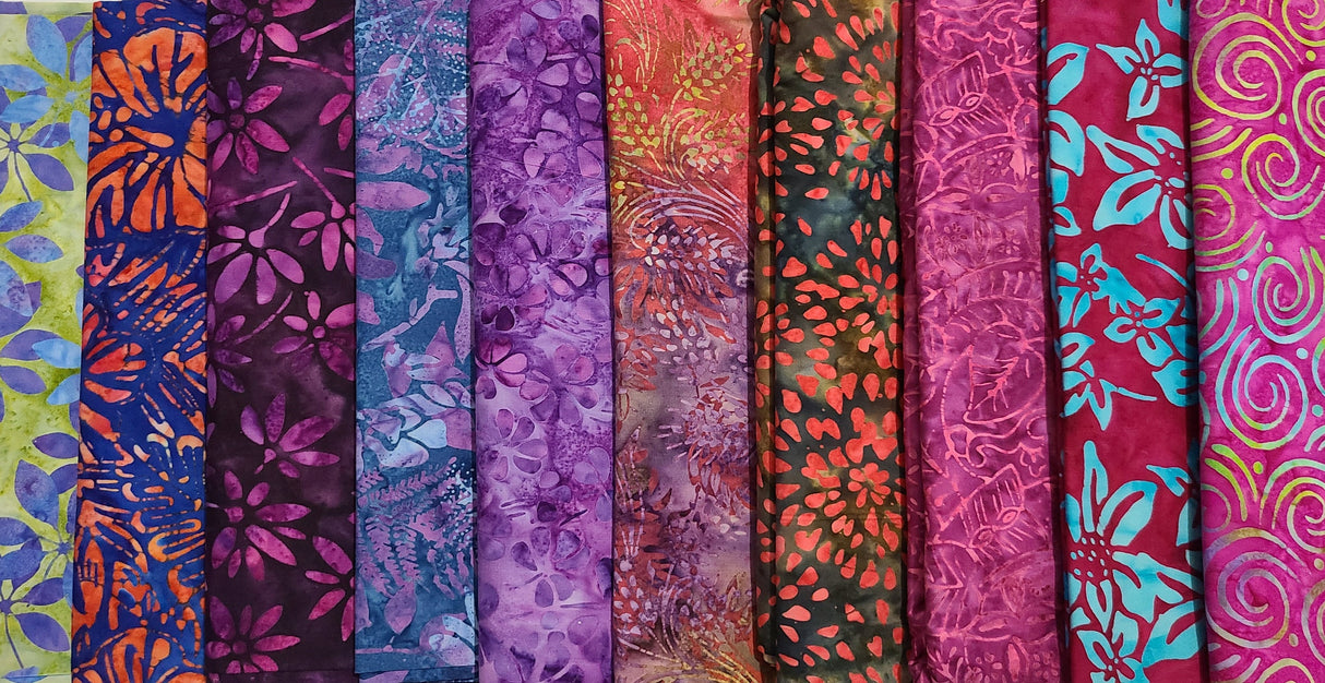 Fat Quarter Bundle 10 Batik Cotton Assorted Prints