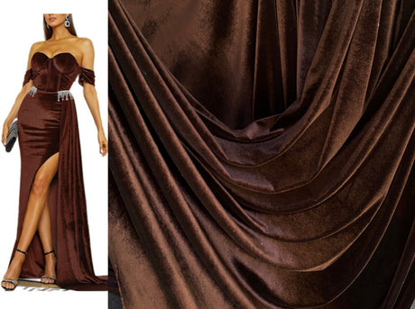 Stretch Velvet Chocolate Brown