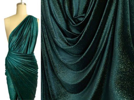 Shimmer Stretch Velvet Hunter Green