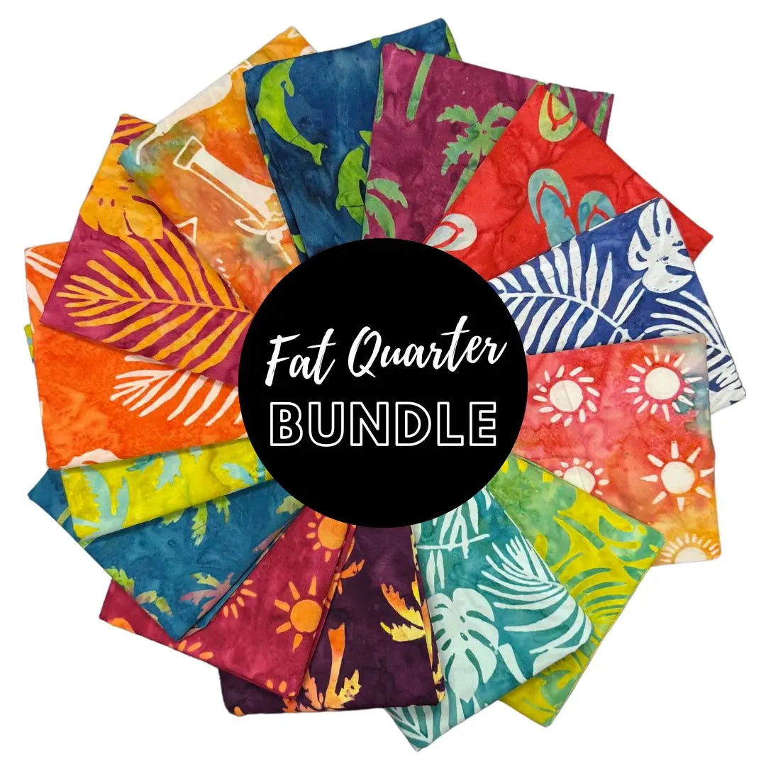 Cotton Fat Quarter Bundle Beachy Batiks Set of 14