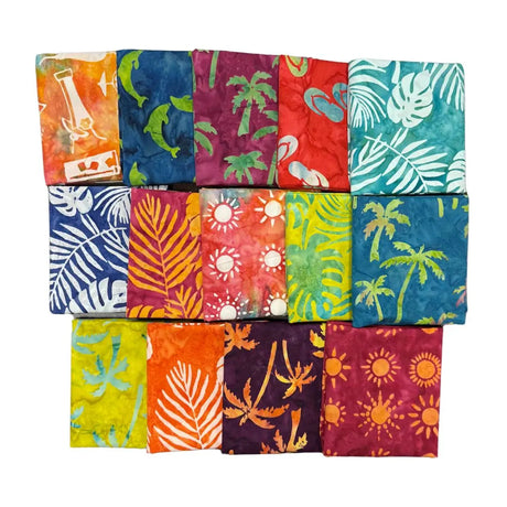 Cotton Fat Quarter Bundle Beachy Batiks Set of 14