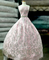 Beaded Lace Fabric on Polyester Net Mesh 54"