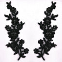 Beaded Corded Floral Lace Applique 100% Polyester Net Mesh