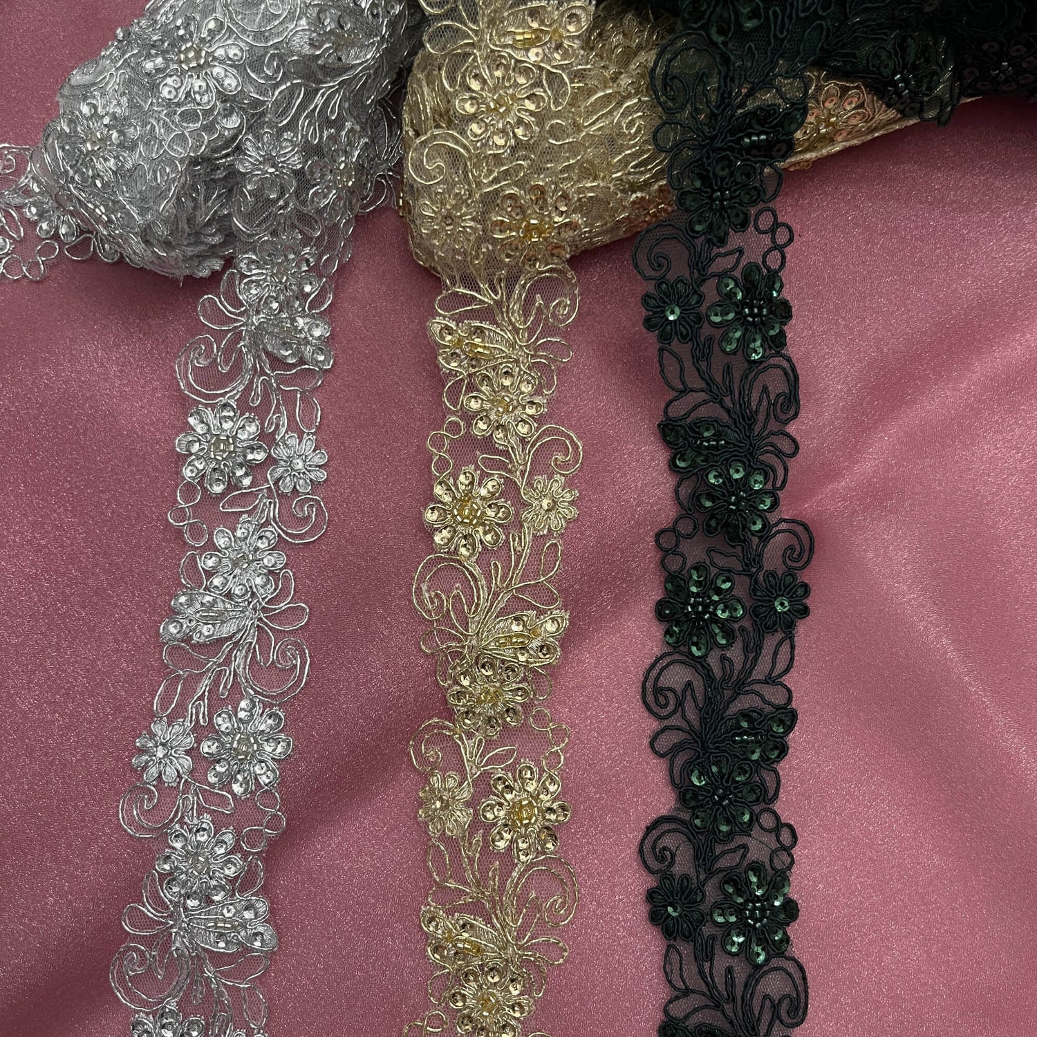 Beaded Corded Lace Trim
