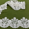 1 Yard Beaded & Corded Floral Lace Trimming 4.5" Wide Embroidered on 100% Polyester Net Mesh