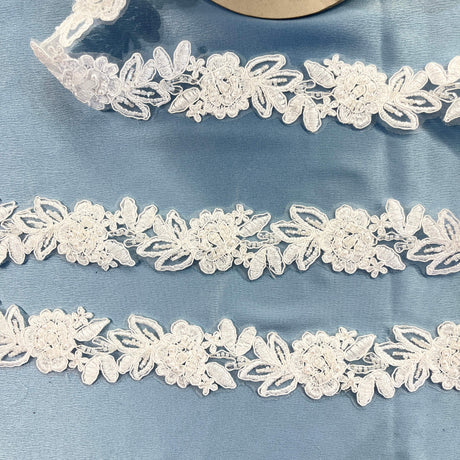 Beaded Corded Lace Trim 100% Polyester 1.5"