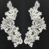 Beaded Floral Lace Applique