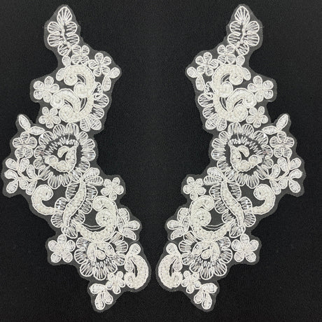 Beaded Floral Lace Applique