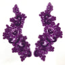 Beaded Corded Floral Lace Applique Pair