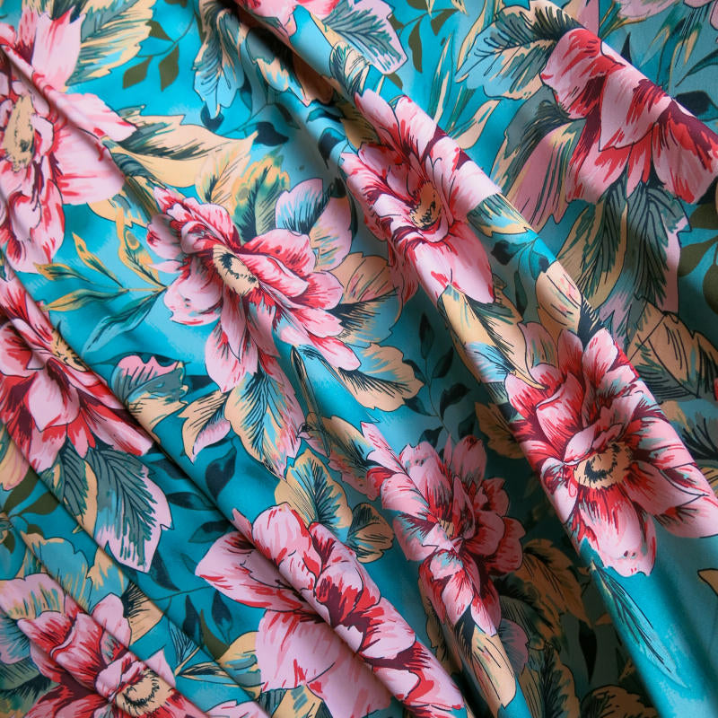 Swim Knit Beautiful Big Floral Poly Spandex Fabric