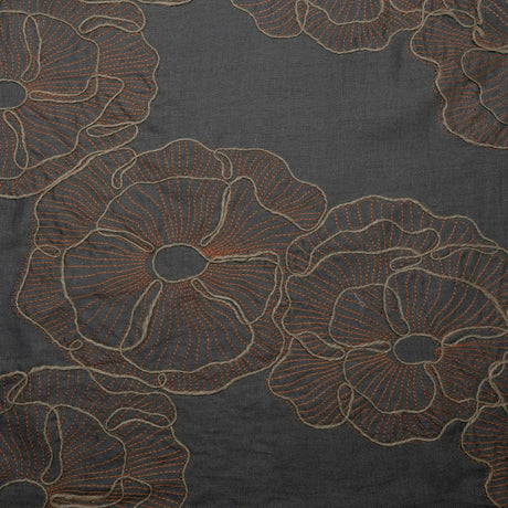 Linen Jacquard Floral Embroidery Fabric