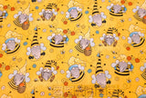 Quilting Cotton Bee Gnomes 100% Cotton Fabric