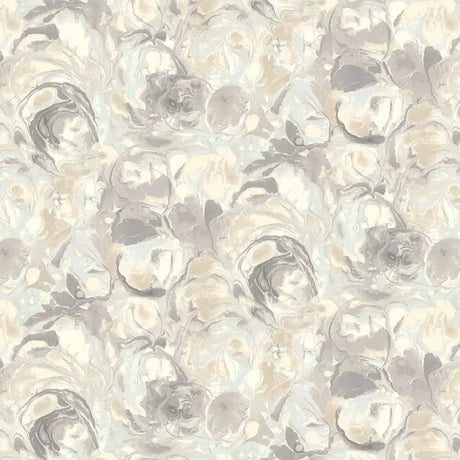 Cotton Wideback Fabric Beige Smokey Paint Swirls 116/118"