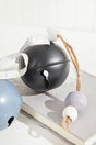 3" Holiday Black/Grey Bell Ornament