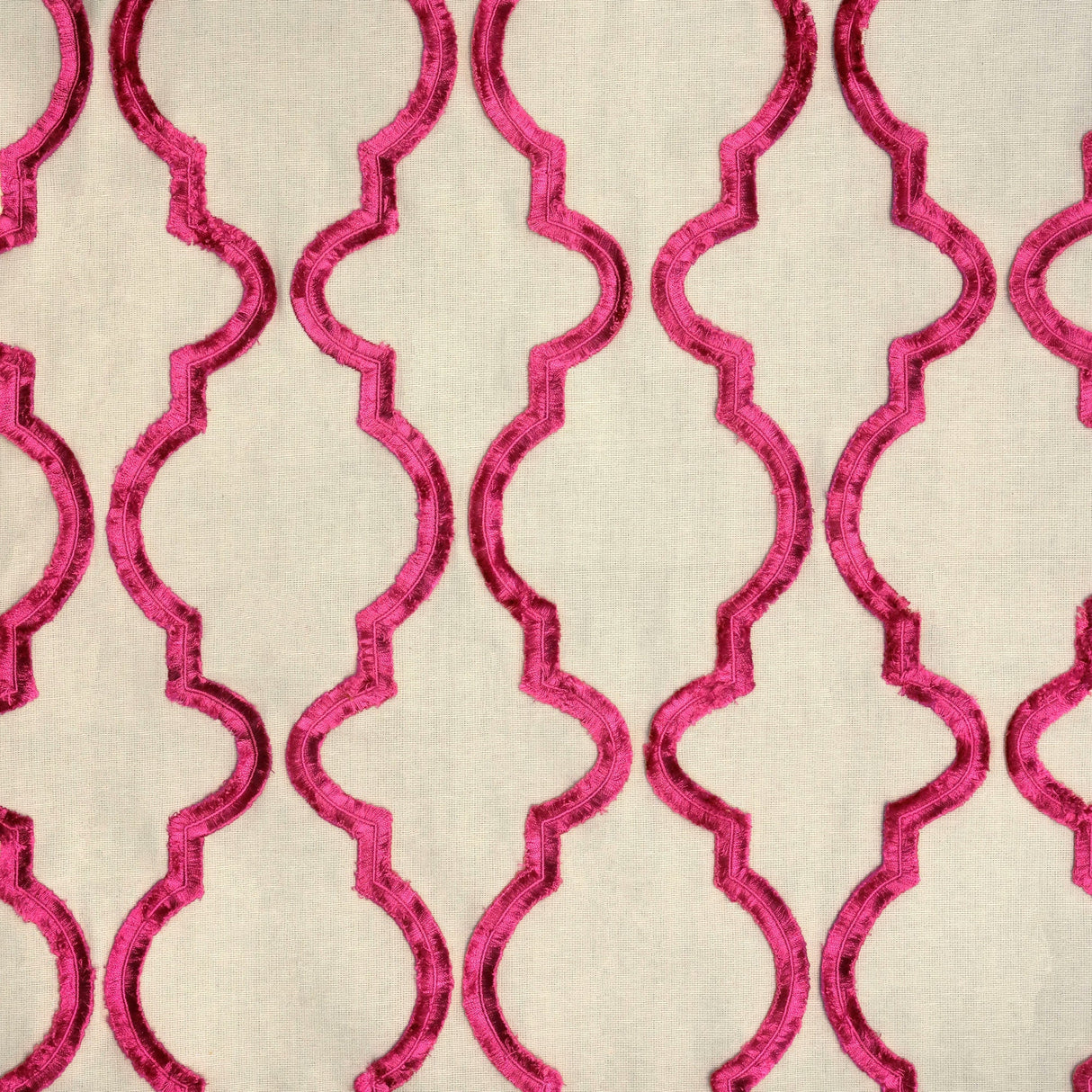 Embroidered Cotton Fabric Bella Crewel Medallion Curtains Draperies 57"