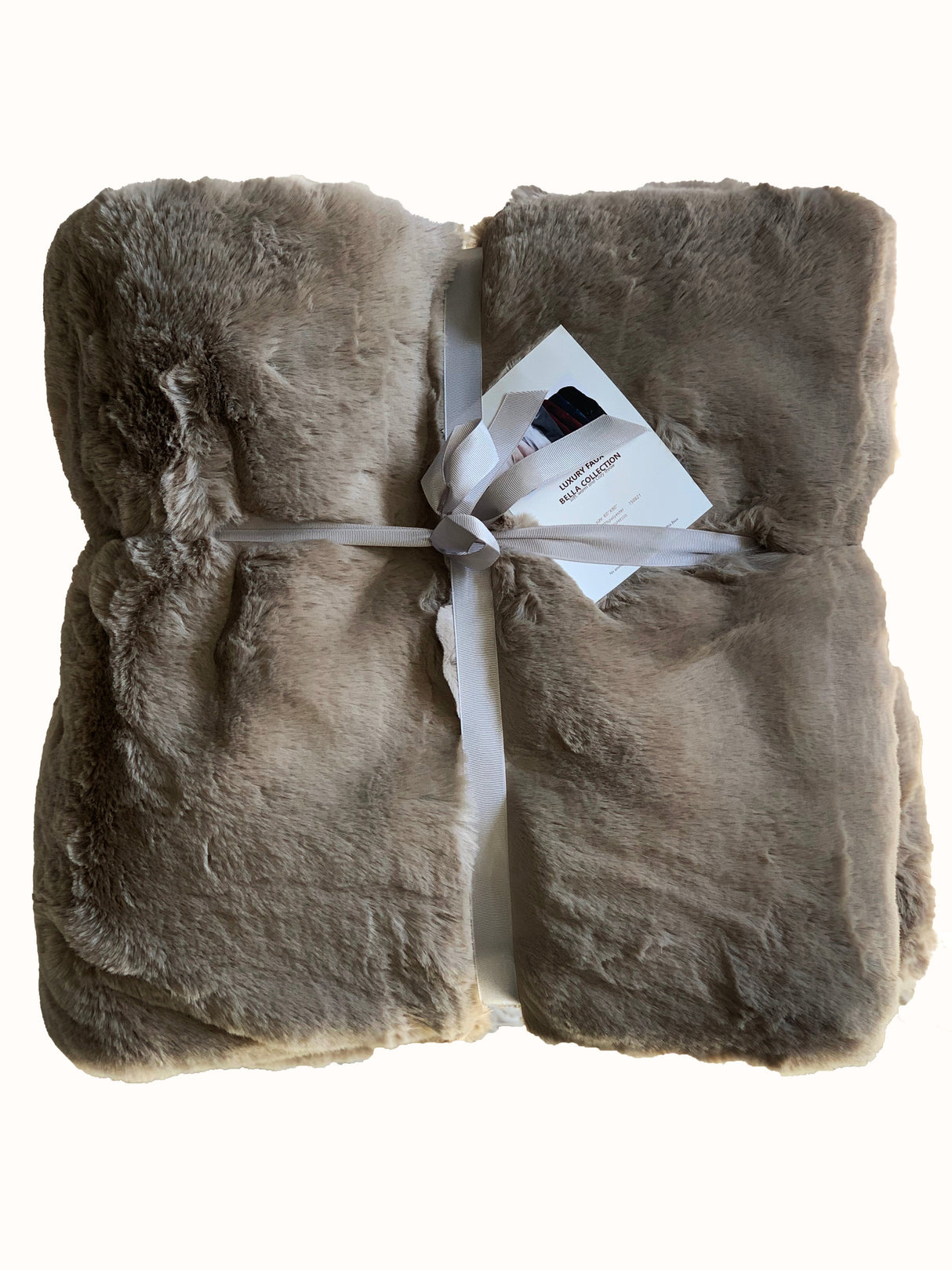 Bella Luxury Faux Fur Throw Blanket Collection Polyester Fabric - Faux Chinchilla Rabbit Fur, Crystal Velvet Backing, 60" X 80", Sandy Beige, Slate Silver, Raven Charcoal, Espresso Mocha (1 Throw Blanket)