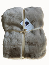 Bella Luxury Faux Fur Throw Blanket Collection Polyester Fabric - Faux Chinchilla Rabbit Fur, Crystal Velvet Backing, 60" X 80", Sandy Beige, Slate Silver, Raven Charcoal, Espresso Mocha (1 Throw Blanket)
