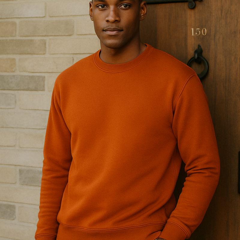 Bella Canvas 3945 Cotton Polyester Sweatshirt Fabric - Brick, Unisex Pullover Crewneck, Super-Soft Fleece (1 Unit)