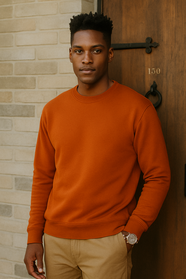 Bella Canvas 3945 Cotton Polyester Sweatshirt Fabric - Brick, Unisex Pullover Crewneck, Super-Soft Fleece (1 Unit)