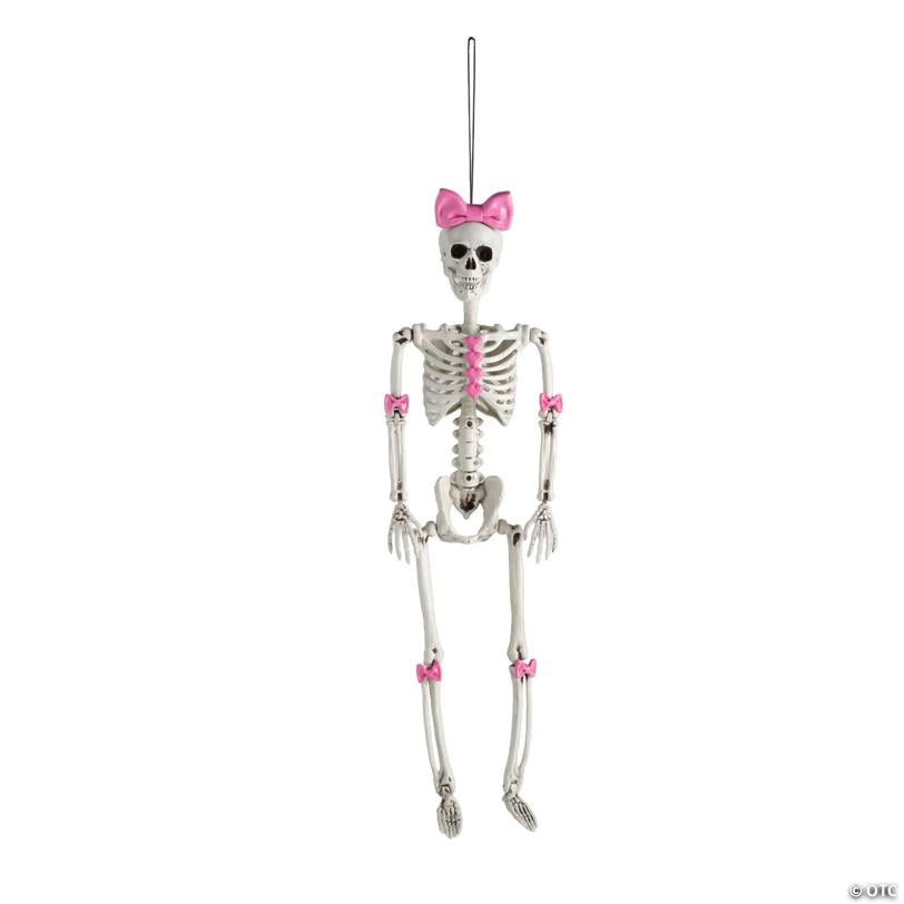 Bella Bones Pink Bows & Hearts Posable Skeleton Halloween Decoration