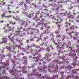 Belle Stretch Mesh Sequin Polyester Spandex Fabric - Pink, Mint, Lilac, Light Blue Embroidered Sequin, 54/55" Width (1 Yard)