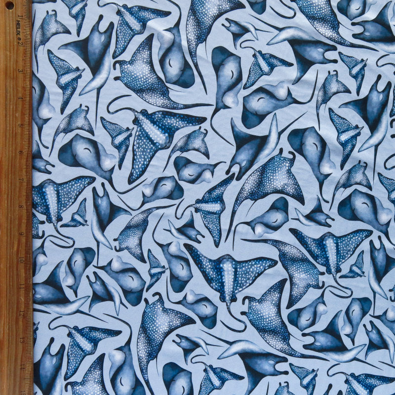 Swim Knit Nylon Spandex Beneath the Sea 29" Remnant