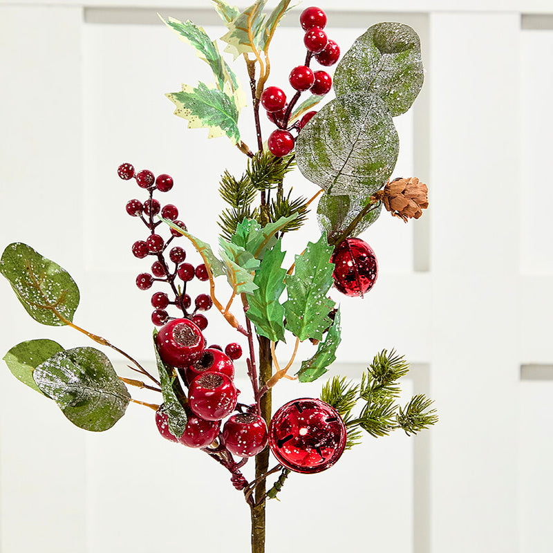 17” Berry Holly Pick - Green & Red