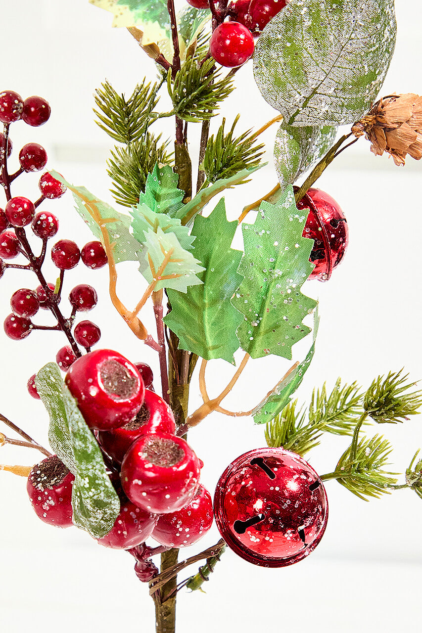 17” Berry Holly Pick - Green & Red
