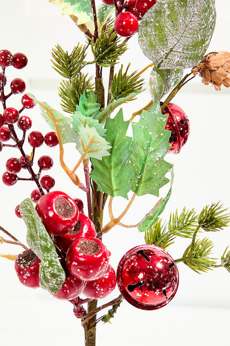 17” Berry Holly Pick - Green & Red