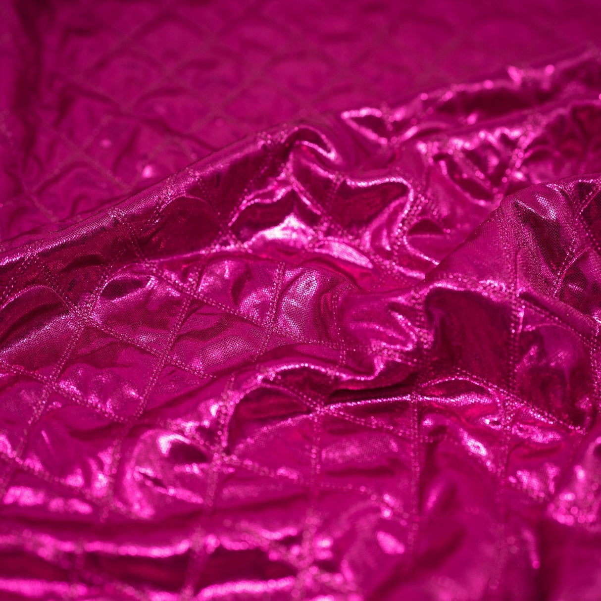 Betty Embossed Metallic Polyester Fabric - Red, Kelly, Fuchsia, Royal, Embossed Foiled Finish, 58/60" Width (1 Yard)
