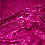 Betty Embossed Metallic Polyester Fabric - Red, Kelly, Fuchsia, Royal, Embossed Foiled Finish, 58/60" Width (1 Yard)