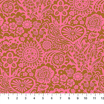 Cotton Fabric Big Heaven Coral Yesterday 44/45"