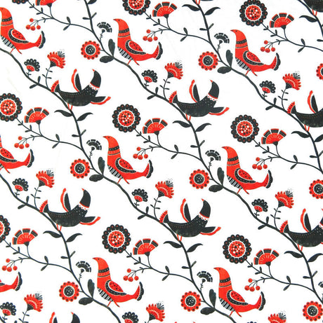Athletic Jersey Knit Poly Spandex Bird Folk Print