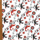 Athletic Jersey Knit Poly Spandex Bird Folk Print