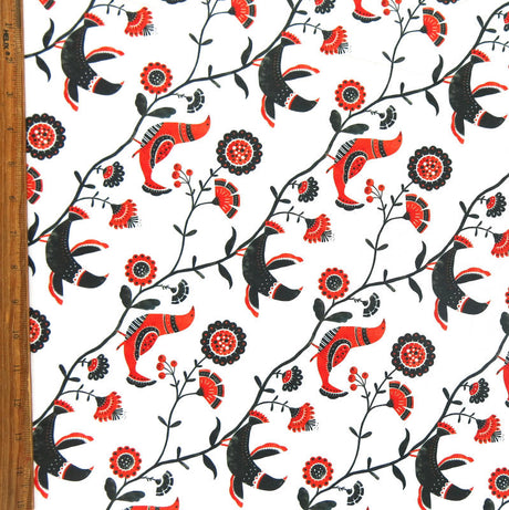 Athletic Jersey Knit Poly Spandex Bird Folk Print