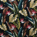 Cotton Heavy Barkcloth Bird of Paradise Tropical Leaves Fabric
