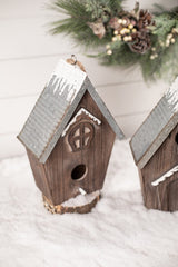 Wood Galvanized Metal Birdhouse