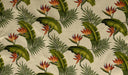 Cotton Print Birds of Paradise Palm Banana Leaf Upholstery Fabric