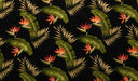 Cotton Print Birds of Paradise Palm Banana Leaf Upholstery Fabric