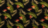 Birds Of Paradise Palm Banana Leaf 100% Cotton Fabric - Beige/Black Tropical Leaf Print, 56"-58" Width (1 Yard)