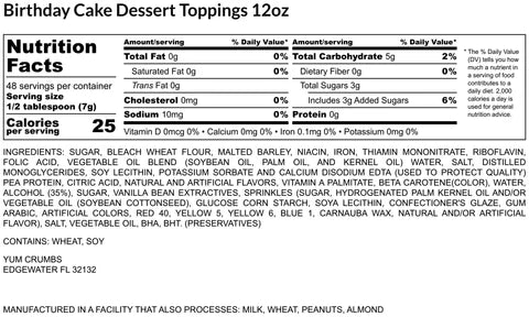 Yum Crumbs Dessert Toppings - Birthday Cake