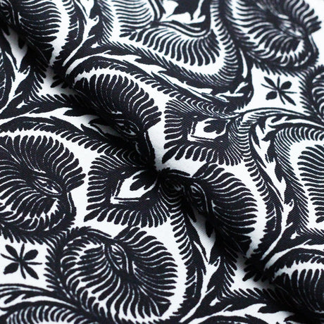 Mosaic Nylon Spandex Fabric - Black Or Blue Moroccan Mosaic Print, 58/60" Width (1 Yard)